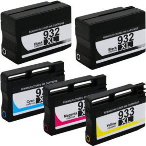 High-Yield Ink Cartridge 5-Pack (932XL & 933XL Compatible – 2 Black, 1 Cyan, 1 Magenta, 1 Yellow)